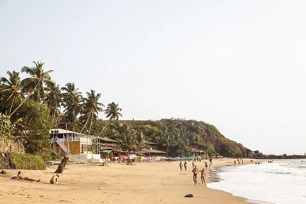 View over South Anjuna Beach, Goa, India, Asia