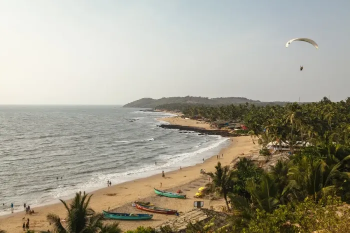 Framed Print : View over South Anjuna Beach, Goa, India, Asia Framed Print : View over South Anjuna Beach, Goa, India, Asia