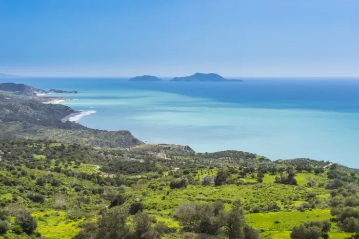 Framed Print : View over the south coast of Crete with its turquoise waters, Crete, Greek Islands Framed Print : View over the south coast of Crete with its turquoise waters, Crete, Greek Islands