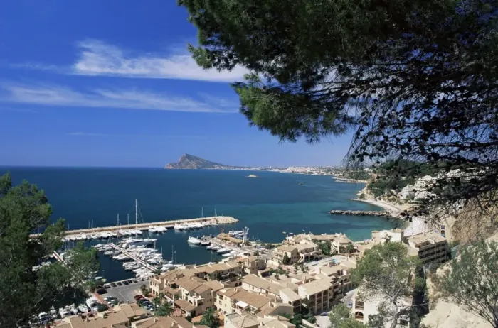 Framed Print : View southwards over marina