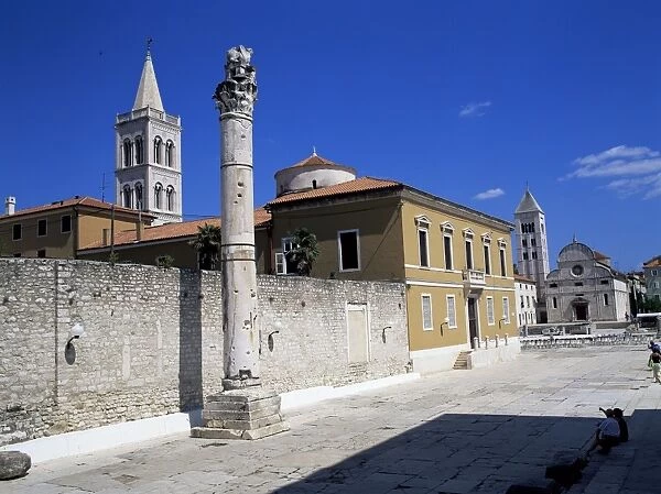 View of square, Zadar, Zadar region, Croatia, Europe