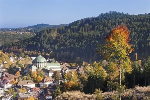 View over St. Blasien with the monastery, Black Forest, Baden Wurttemberg, Germany, Europe
