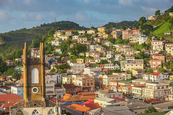 View over St. Georges, capital of Grenada, Windward Islands, West Indies, Caribbean, Central America