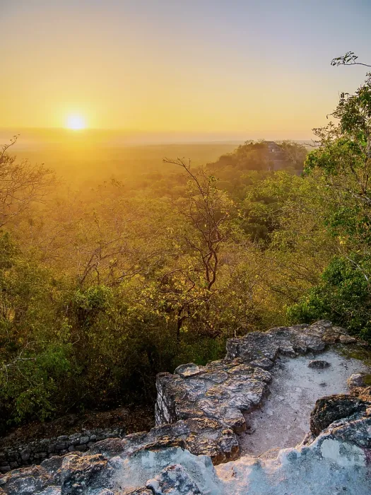 Framed Print : View towards Structure I at sunrise, Calakmul Archaeological Site, Campeche State, Mexico Framed Print : View towards Structure I at sunrise, Calakmul Archaeological Site, Campeche State, Mexico