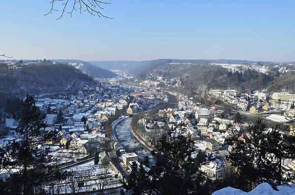 View of Sulz and Neckartal (Neckar Valley), Baden-Wurttemberg, Germany, Europe