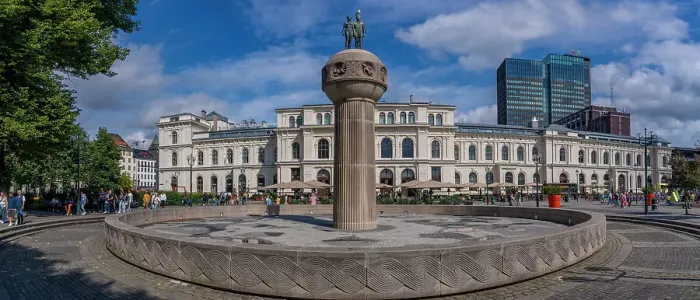 Framed Print : View of Sun and Earth and Grand Central Hotel in Christian Frederiks Plass, Oslo, Norway, Scandinavia, Europe Framed Print : View of Sun and Earth and Grand Central Hotel in Christian Frederiks Plass, Oslo, Norway, Scandinavia, Europe