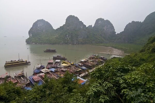 View from Sung Sot Cave, UNESCO World Heritage Site, Halong Bay, Vietnam