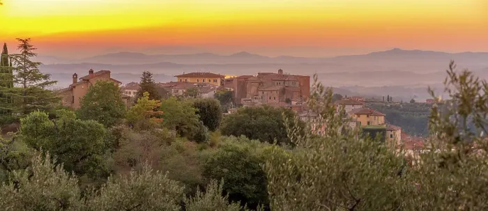 Framed Print : View of sunrise over Chianciano Terme, Province of Siena, Tuscany, Italy, Europe Framed Print : View of sunrise over Chianciano Terme, Province of Siena, Tuscany, Italy, Europe