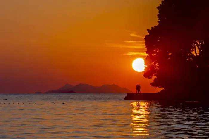 Framed Print : View of sunset in Cavtat on the Adriatic Sea, Cavtat, Dubrovnik Riviera, Croatia, Europe Framed Print : View of sunset in Cavtat on the Adriatic Sea, Cavtat, Dubrovnik Riviera, Croatia, Europe
