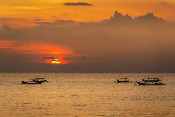 Framed Print : View of sunset and fishing outriggers on Indian Ocean from Kuta Beach, Kuta, Bali, Indonesia, South East Asia, Asia Framed Print : View of sunset and fishing outriggers on Indian Ocean from Kuta Beach, Kuta, Bali, Indonesia, South East Asia, Asia