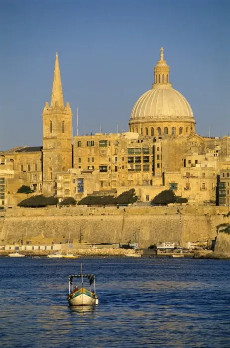 Framed Print : View at sunset to Valletta with Dome of Carmelite Church, Valletta, Malta Framed Print : View at sunset to Valletta with Dome of Carmelite Church, Valletta, Malta