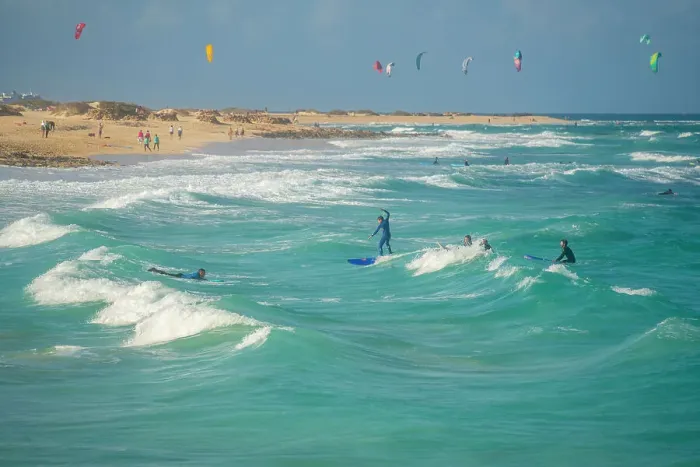 Framed Print : View of surfboarders and the Atlantic Ocean, Corralejo Natural Park, Fuerteventura, Canary Islands, Spain, Atlantic, Europe Framed Print : View of surfboarders and the Atlantic Ocean, Corralejo Natural Park, Fuerteventura, Canary Islands, Spain, Atlantic, Europe