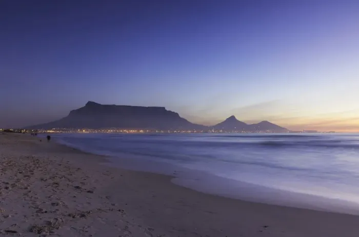 Framed Print : View of Table Mountain from Milnerton Beach at sunset, Cape Town, Western Cape, South Africa Framed Print : View of Table Mountain from Milnerton Beach at sunset, Cape Town, Western Cape, South Africa