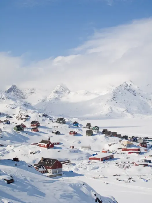 Framed Print : View in Tasiilaq village, East Greenland, Polar Regions Framed Print : View in Tasiilaq village, East Greenland, Polar Regions