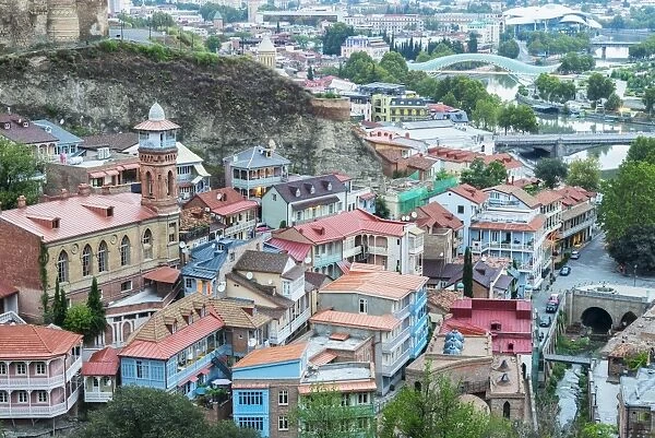 View over Tbilisi at dawn, Georgia, Caucasus, Asia