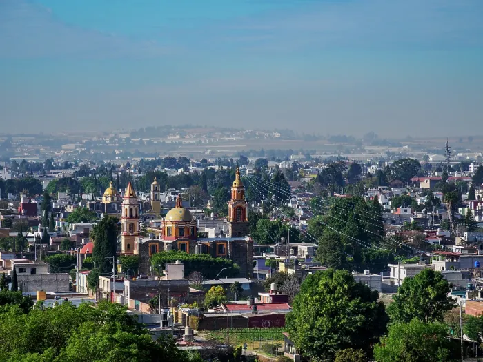 Framed Print : View towards the Tecamac Church of Saint Paul, Cholula, Puebla State, Mexico Framed Print : View towards the Tecamac Church of Saint Paul, Cholula, Puebla State, Mexico