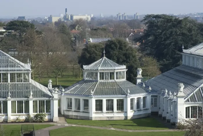 Framed Print : View of the Temperate House from the Tree Top Walk, Royal Botanic Gardens (Kew Gardens) Framed Print : View of the Temperate House from the Tree Top Walk, Royal Botanic Gardens (Kew Gardens)