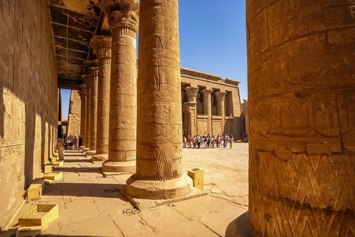 Framed Print : View of Temple of Horus on a sunny day, Edfu, Egypt, North Africa, Africa Framed Print : View of Temple of Horus on a sunny day, Edfu, Egypt, North Africa, Africa