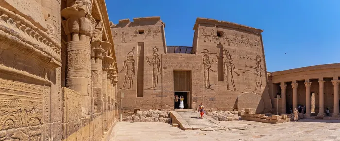Framed Print : View of Temple at Philae on a sunny day, Aswan, Nubia, Egypt, North Africa, Africa Framed Print : View of Temple at Philae on a sunny day, Aswan, Nubia, Egypt, North Africa, Africa