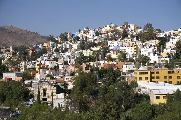 View from Templo de San Diego, distant view of the city, Guanajuato, Mexico, North