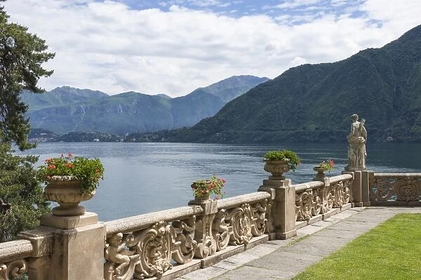 View from a terrace, Villa Barbonella, Lake Como, Italian Lakes, Lombardy, Italy, Europe