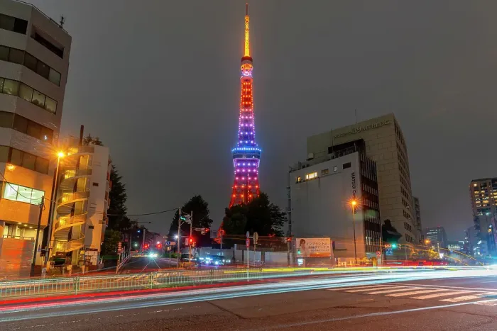 Framed Print : View of Tokyo Tower and city buildings at night, Minato City, Tokyo, Honshu, Japan Framed Print : View of Tokyo Tower and city buildings at night, Minato City, Tokyo, Honshu, Japan