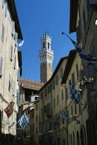 View to the Torre del Mangia from the Via Giovanni Dupre