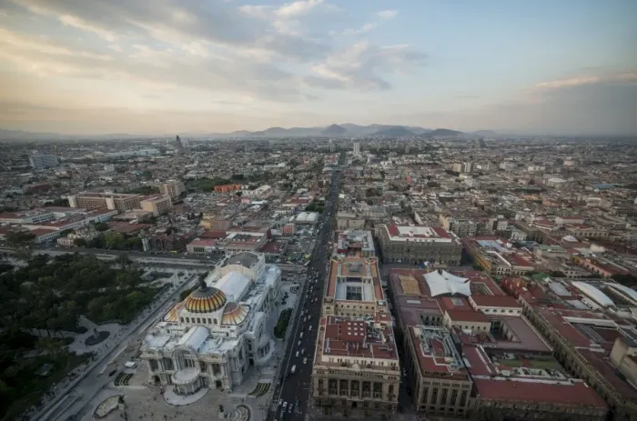 Framed Print : View from Torre Latinoamerica at dusk over Mexico City, Mexico, North America Framed Print : View from Torre Latinoamerica at dusk over Mexico City, Mexico, North America