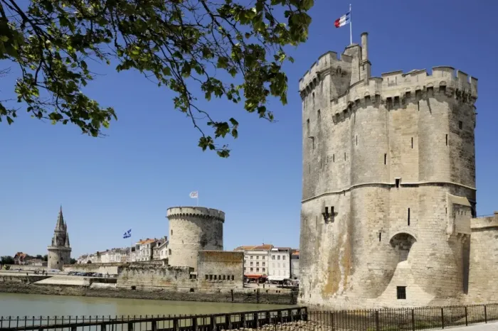 Framed Print : View of the three Towers at the entrance to Vieux Port, La Rochelle, Charente-Maritime Framed Print : View of the three Towers at the entrance to Vieux Port, La Rochelle, Charente-Maritime
