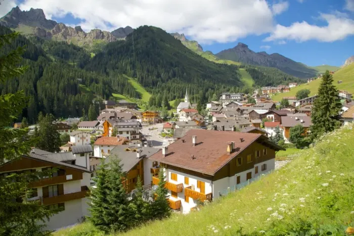 Framed Print : View over town, Arabba, Belluno Province, Trento, Dolomites, Italy, Europe Framed Print : View over town, Arabba, Belluno Province, Trento, Dolomites, Italy, Europe