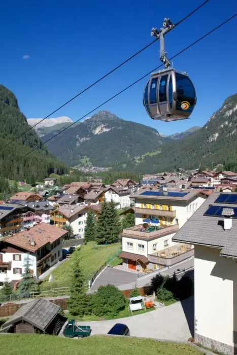 Framed Print : View over town and cable car, Canazei, Val di Fassa, Trentino-Alto Adige, Italy, Europe Framed Print : View over town and cable car, Canazei, Val di Fassa, Trentino-Alto Adige, Italy, Europe