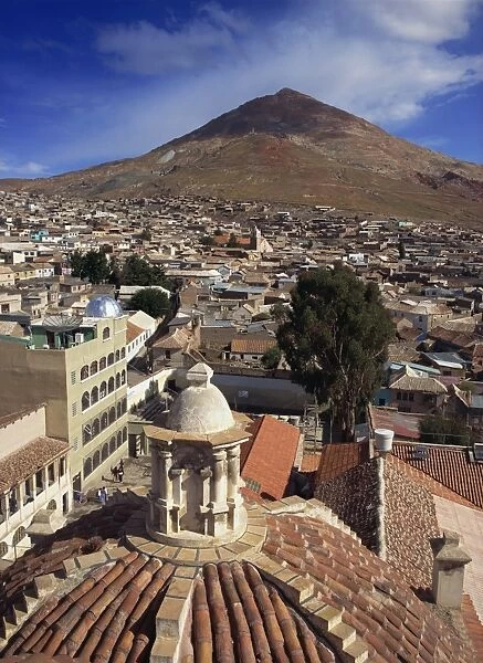 View of the town of Cerro Rico from the roof of the Covento de San Francisco in Potosi
