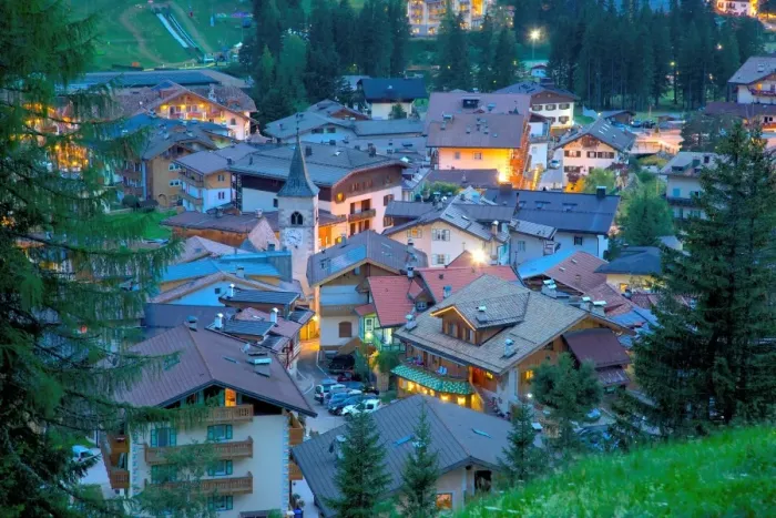 Framed Print : View over town at dusk, Canazei, Val di Fassa, Trentino-Alto Adige, Italy, Europe Framed Print : View over town at dusk, Canazei, Val di Fassa, Trentino-Alto Adige, Italy, Europe