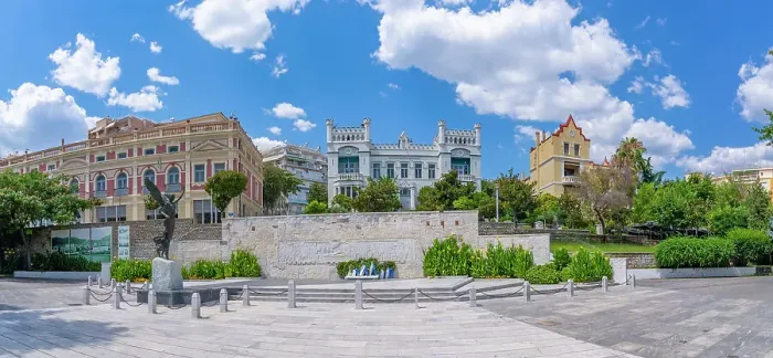 Framed Print : View of Town Hall and Statue of Victory and Kavala Heroes Monument, Kavala, Dimos Kavalas, Eastern Macedonia and Thrace, Gulf of Thasos, Gulf of Kavala, Thracian Sea, Greece, Europe Framed Print : View of Town Hall and Statue of Victory and Kavala Heroes Monument, Kavala, Dimos Kavalas, Eastern Macedonia and Thrace, Gulf of Thasos, Gulf of Kavala, Thracian Sea, Greece, Europe