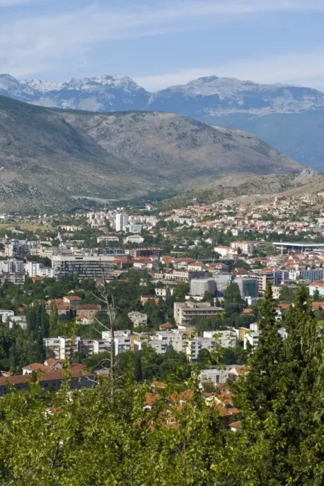 Framed Print : View over the town of Mostar, Bosnia-Herzegovina, Europe Framed Print : View over the town of Mostar, Bosnia-Herzegovina, Europe
