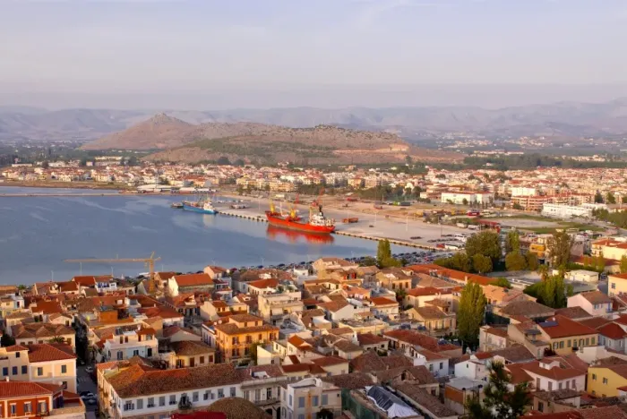 Framed Print : View over the town of Nafplio, Peloponnese, Greece, Europe Framed Print : View over the town of Nafplio, Peloponnese, Greece, Europe