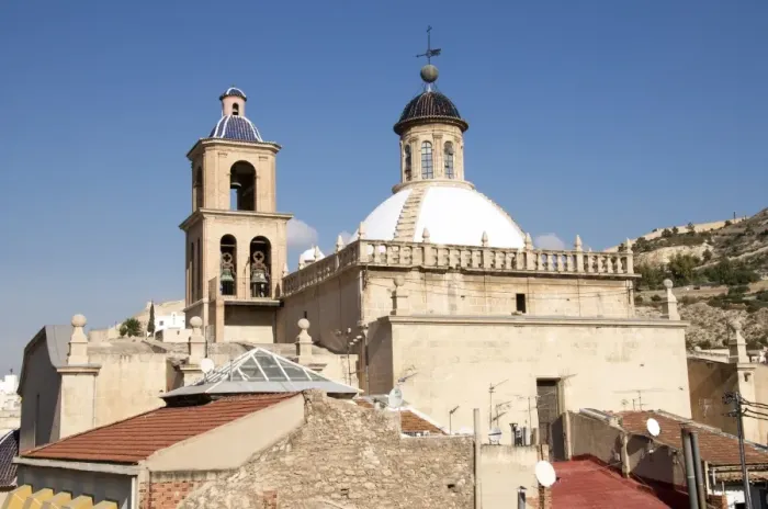 Framed Print : View of the town roofs and cathedral San Nicola de Bari, Alicante, Valencia province, Spain, Europe Framed Print : View of the town roofs and cathedral San Nicola de Bari, Alicante, Valencia province, Spain, Europe