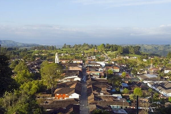 View over town, Salento, Colombia, South America