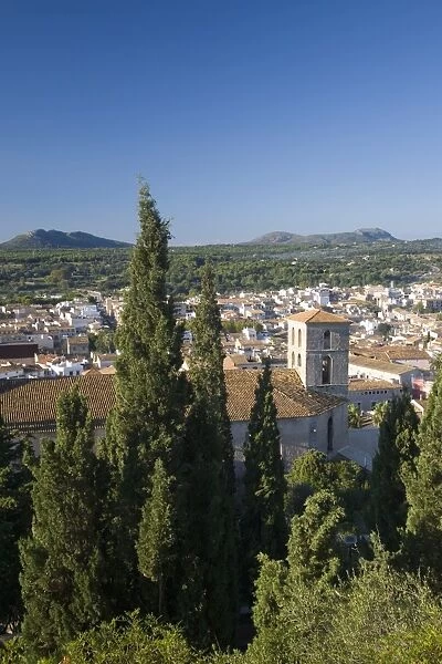 View over town from the Sanctuary of Sant Salvador with the tower of the parish church prominent