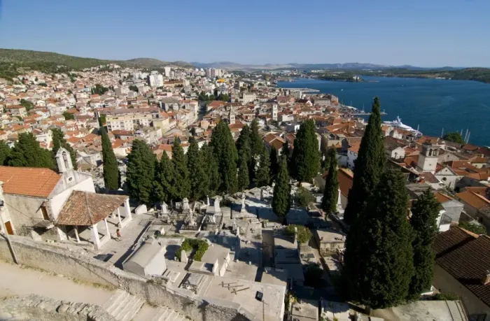 Framed Print : View over the town of Sibenik, Croatia, Europe Framed Print : View over the town of Sibenik, Croatia, Europe