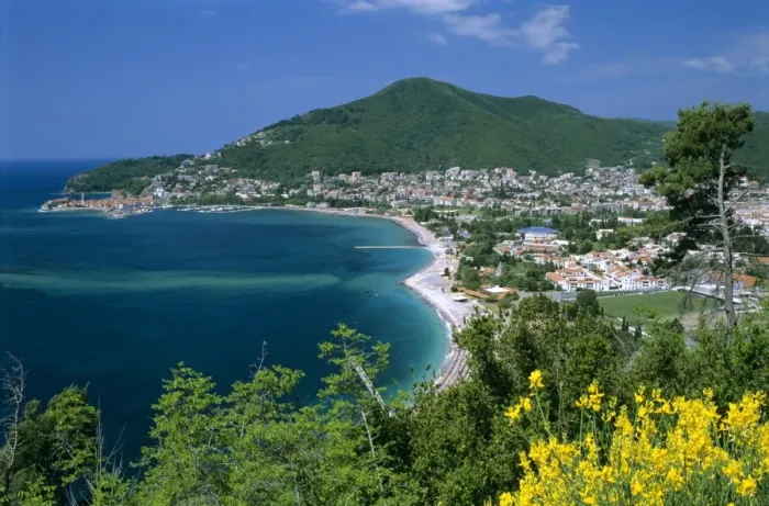 Framed Print : View over town and Slovenska Beach, Budva, The Budva Riviera, Montenegro, Europe Framed Print : View over town and Slovenska Beach, Budva, The Budva Riviera, Montenegro, Europe