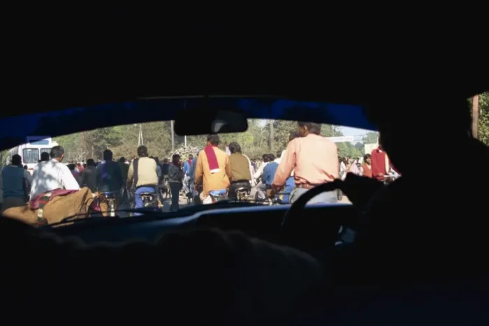 Framed Print : View of traffic through taxi windscreen Framed Print : View of traffic through taxi windscreen