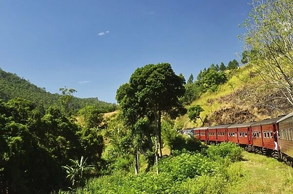View from train, Central Highlands, Sri Lanka, Asia