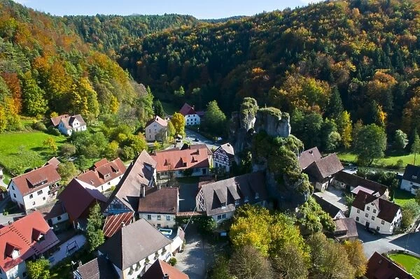 View over Tuchersfeld, a village in the Franconian Switzerland region, Bavaria