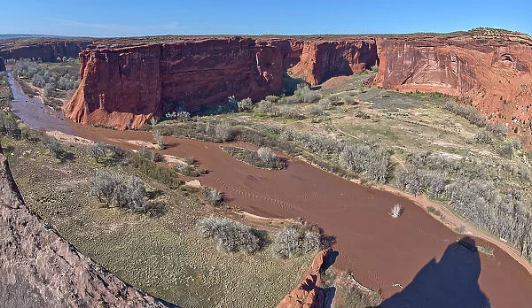 View of Tunnel Canyon in Canyon De Chelly from just west of Tseyi Overlook, Arizona, United States of America, North America