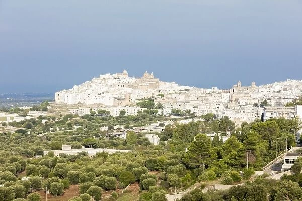 View of typical architecture and white houses of the old medieval town, Ostuni, Province