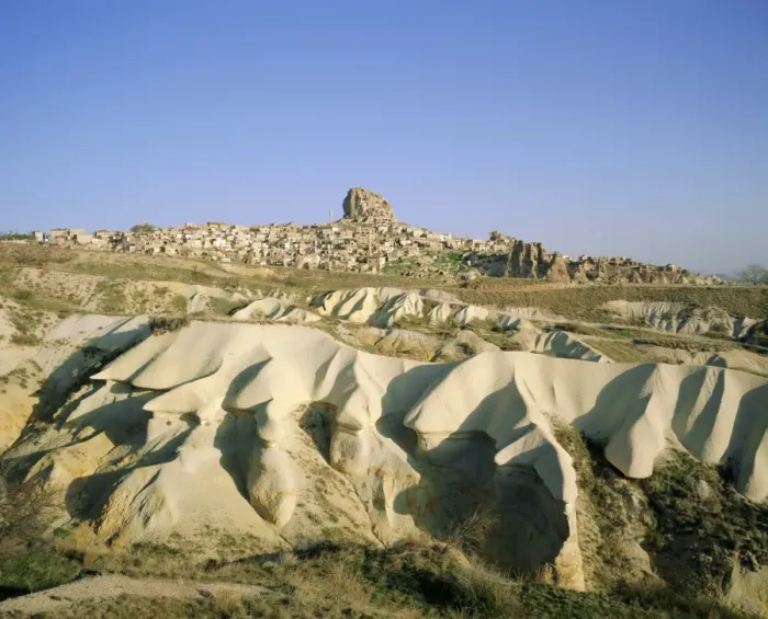 Framed Print : View of Uchisar and rock formations around the village Framed Print : View of Uchisar and rock formations around the village