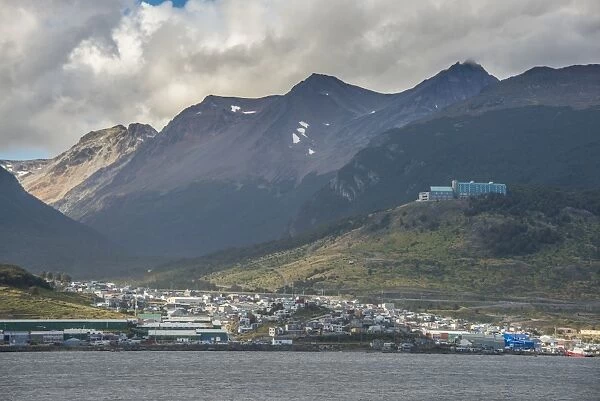View of Ushuaia, Beagle Channel, Tierra del Fuego, Argentina, South America