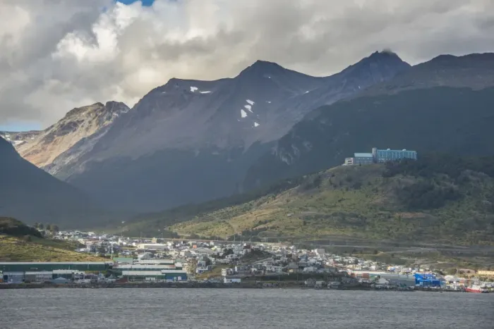 Framed Print : View of Ushuaia, Beagle Channel, Tierra del Fuego, Argentina, South America Framed Print : View of Ushuaia, Beagle Channel, Tierra del Fuego, Argentina, South America