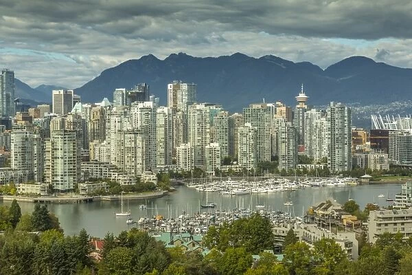 View of Vancouver skyline as viewed from Mount Pleasant District, Vancouver, British Columbia